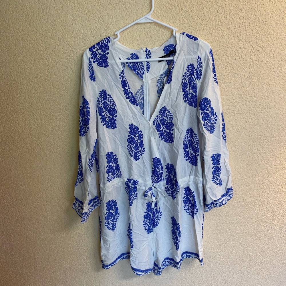 Blue n white romper